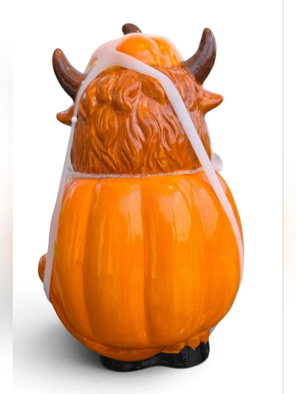 West Highland Cow Jack-o'-lantern Pumpkin Halloween Cookie Jar